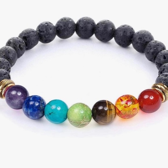 Healing Bracelet Real Stones Lava Rock Bracelet - Picture 2 of 6